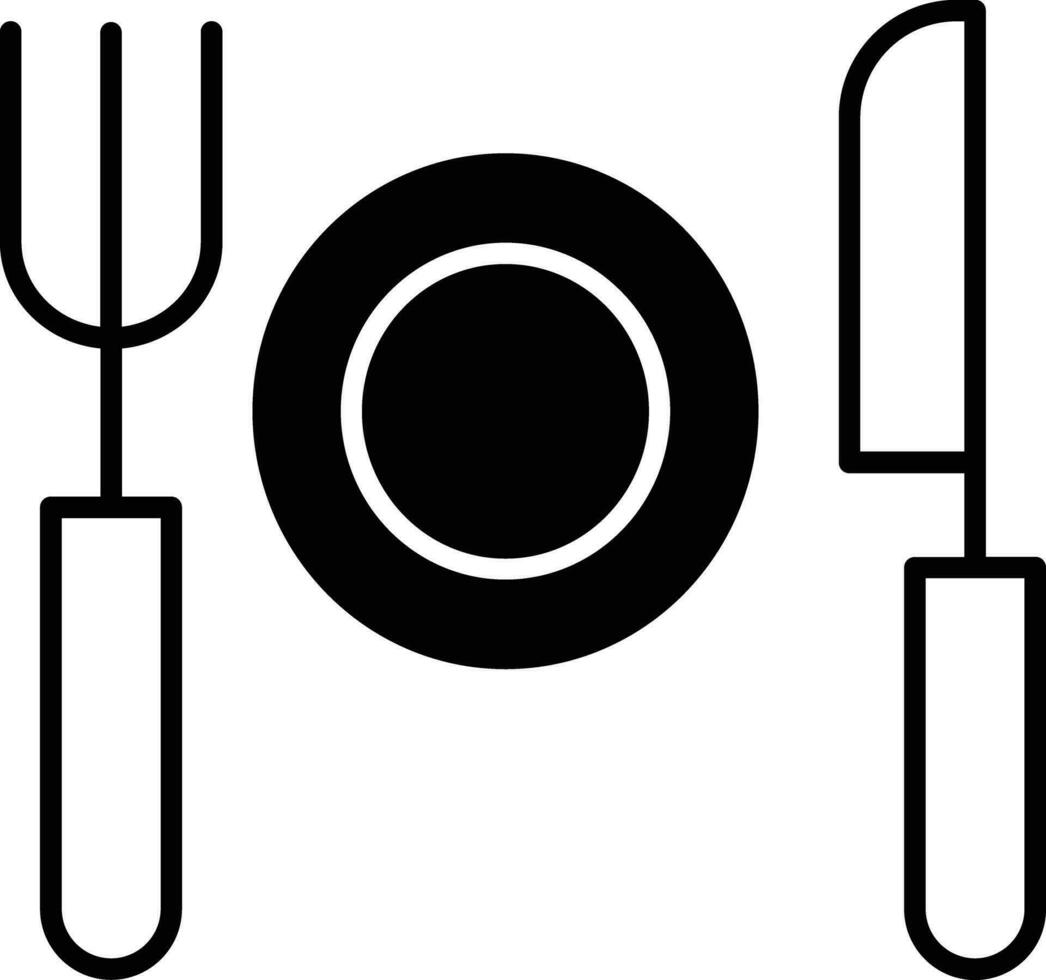 food plate solid glyph vector illustration