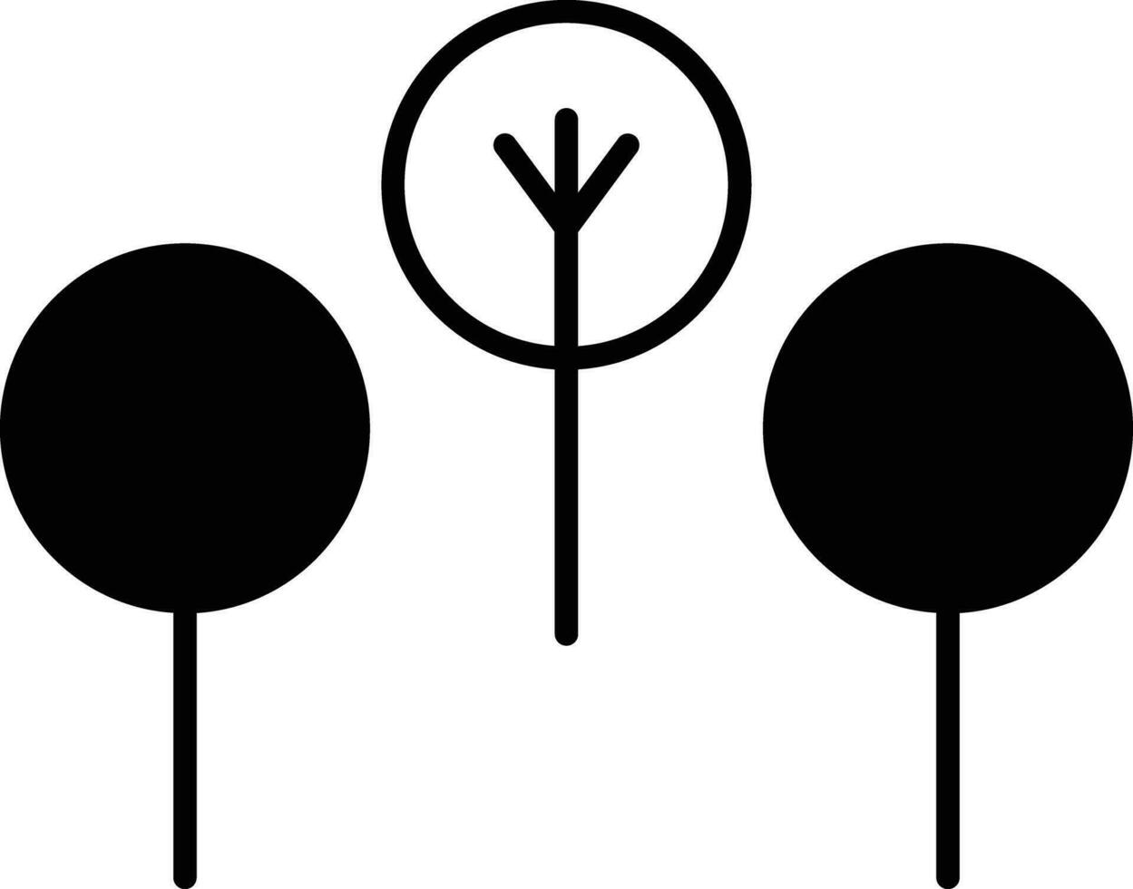 tree solid glyph vector illustration