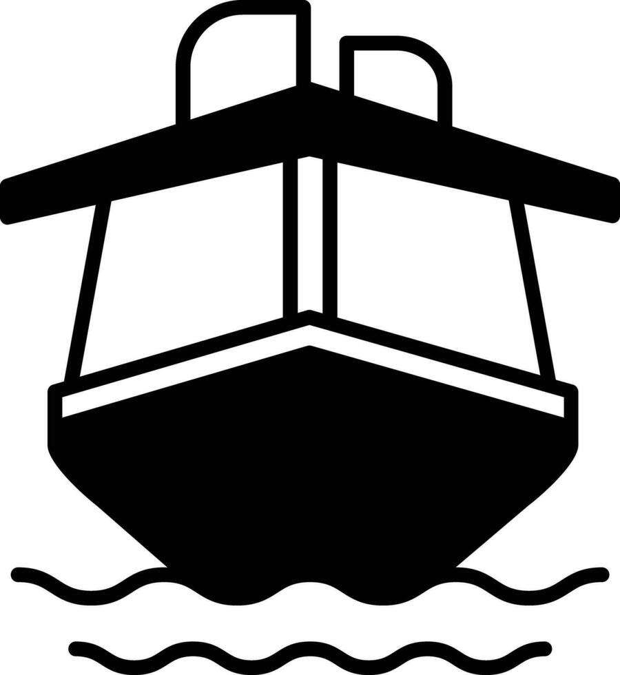 yacht solid glyph vector illustration