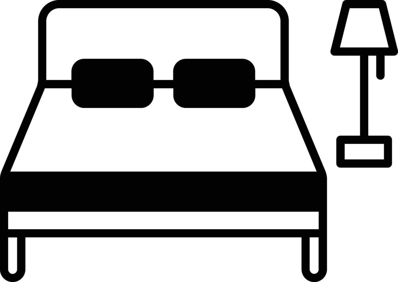 bedroom solid glyph vector illustration