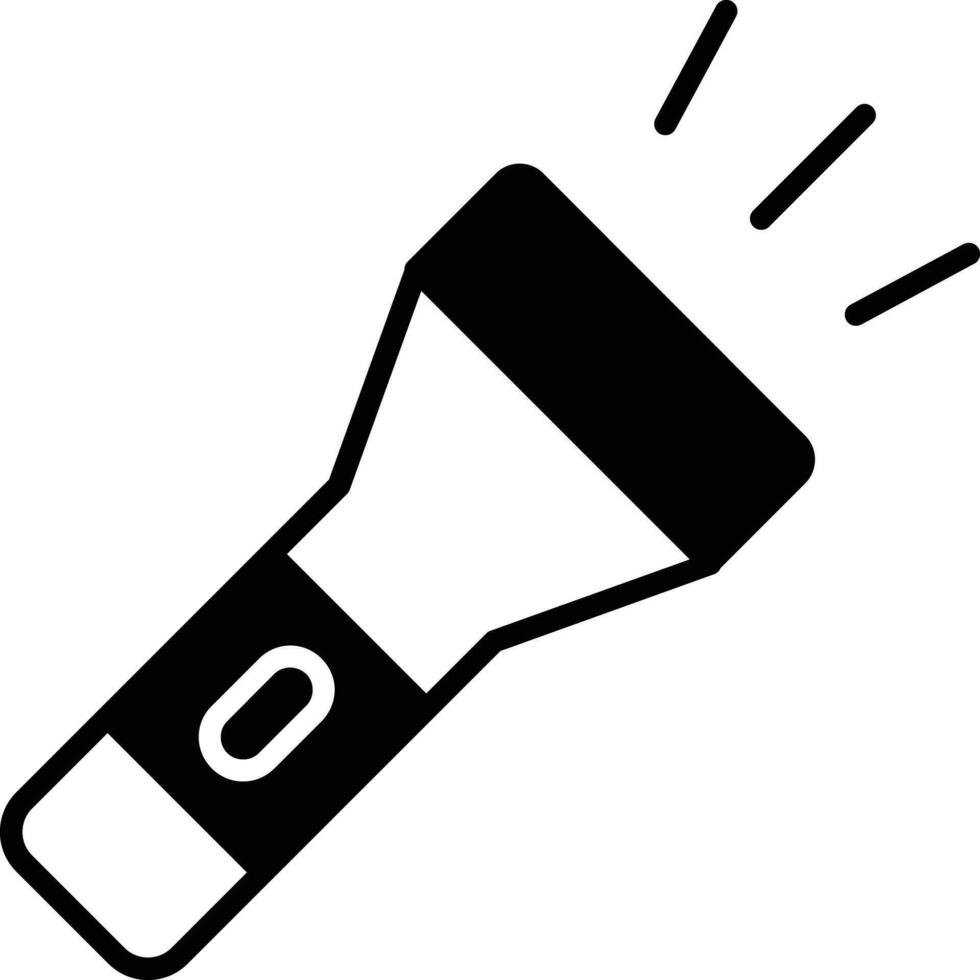 torch light solid glyph vector illustration