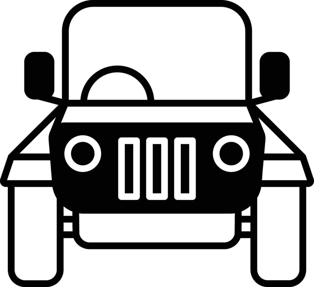 Jeep solid glyph vector illustration