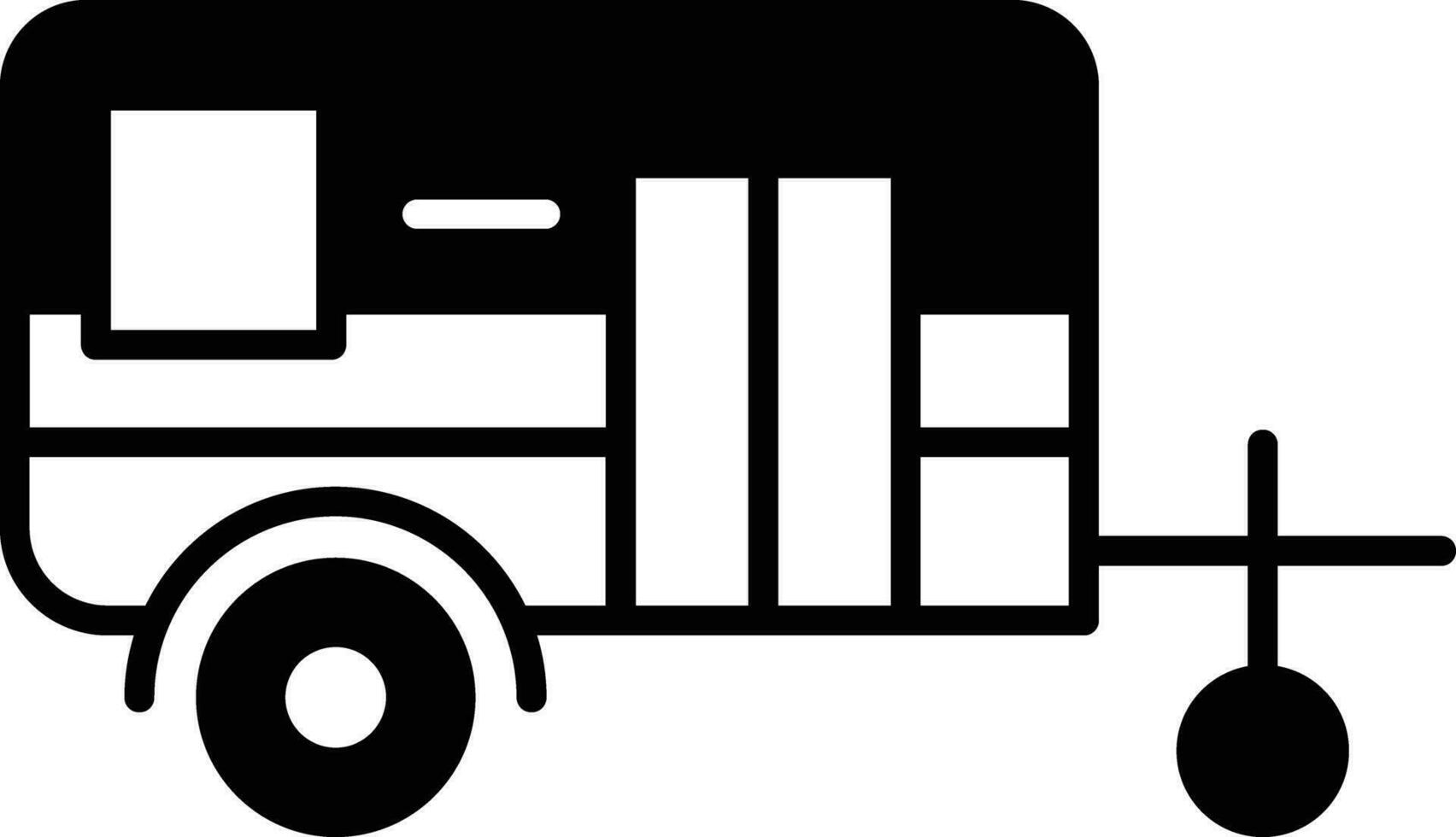 caravan solid glyph vector illustration