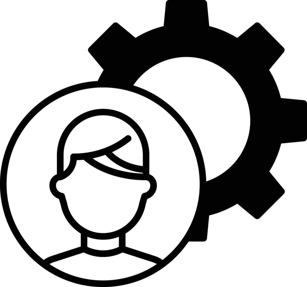 User Settings solid glyph vector illustration