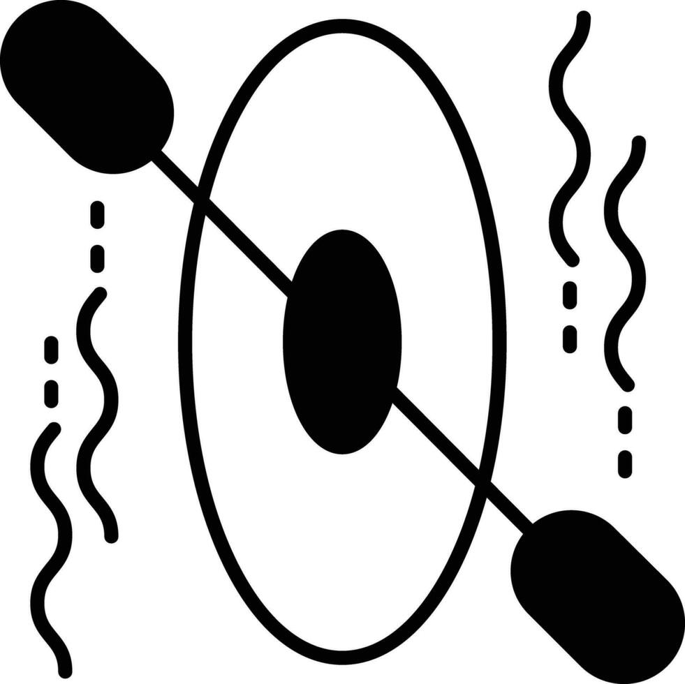 kayaking solid glyph vector illustration