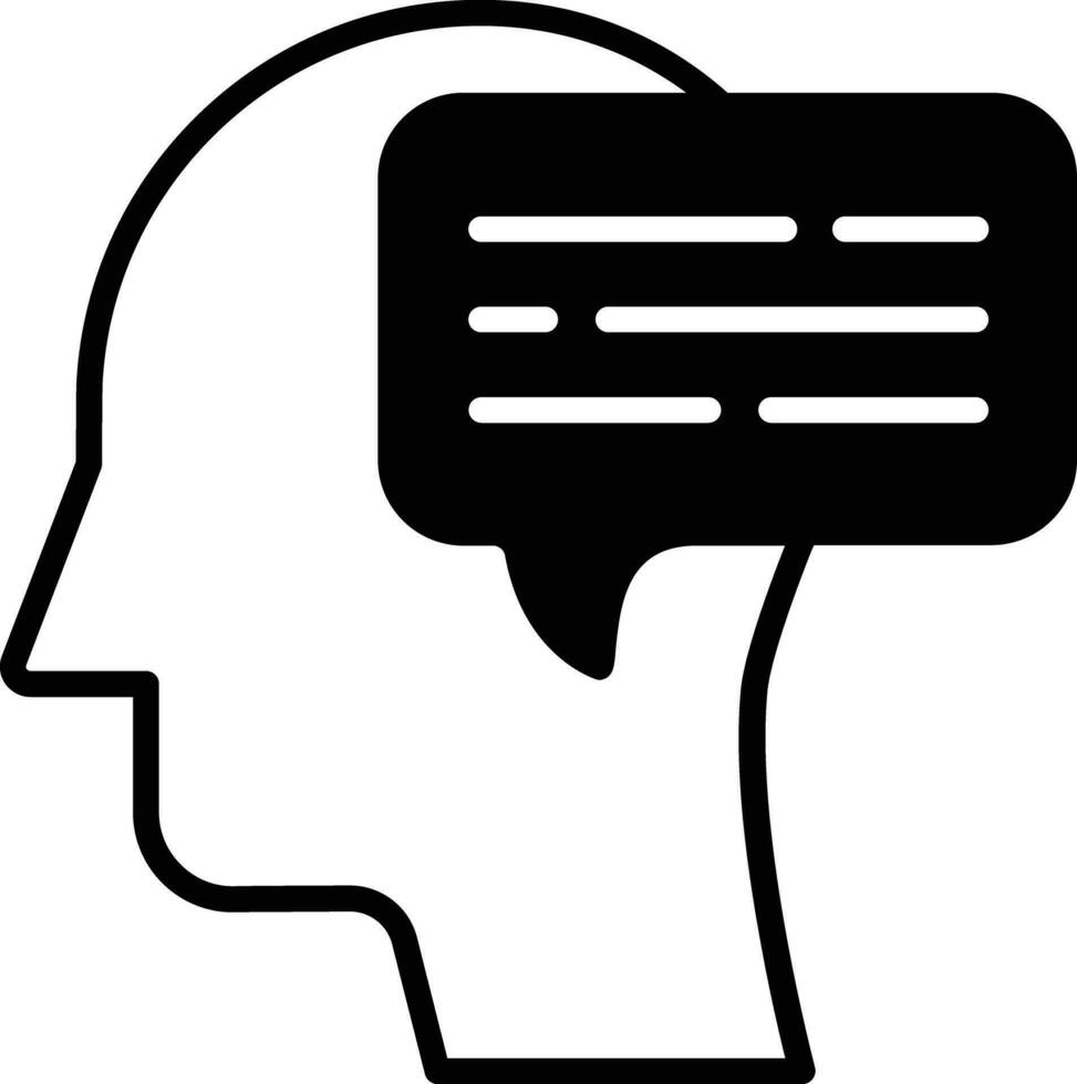 User thoughts solid glyph vector illustration