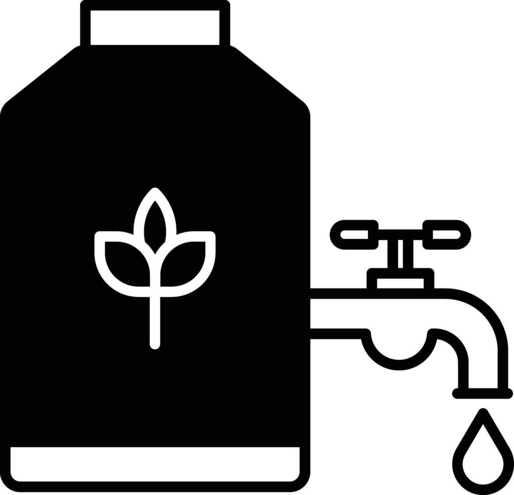 Water container solid glyph vector illustration