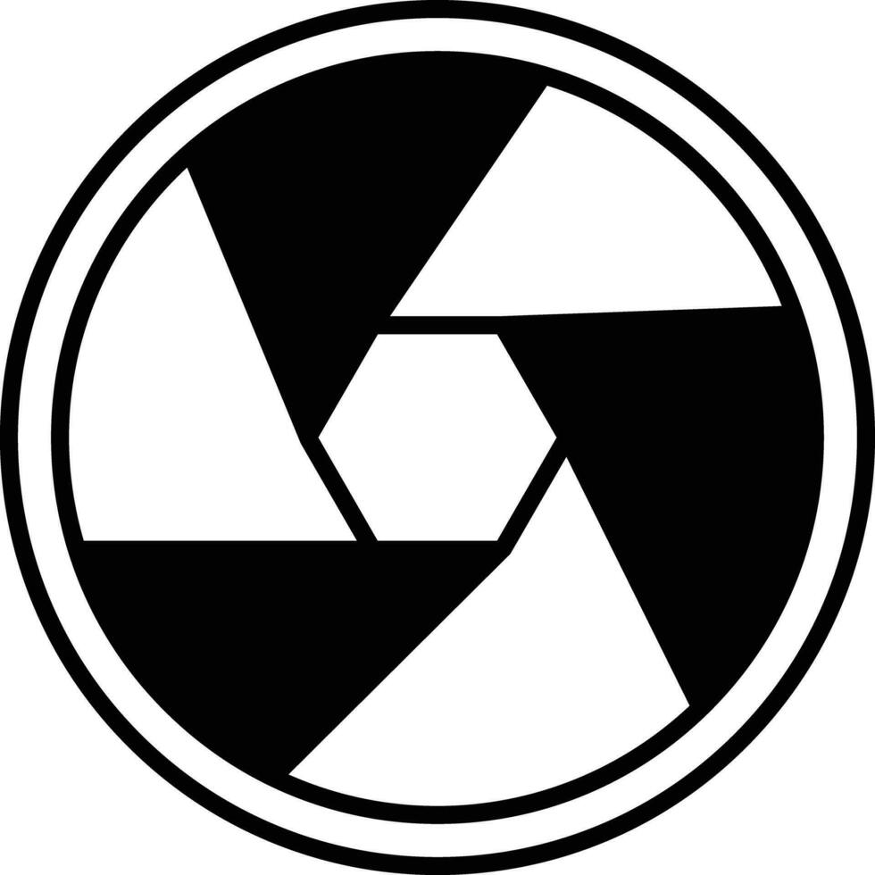Camera Aperture solid glyph vector illustration