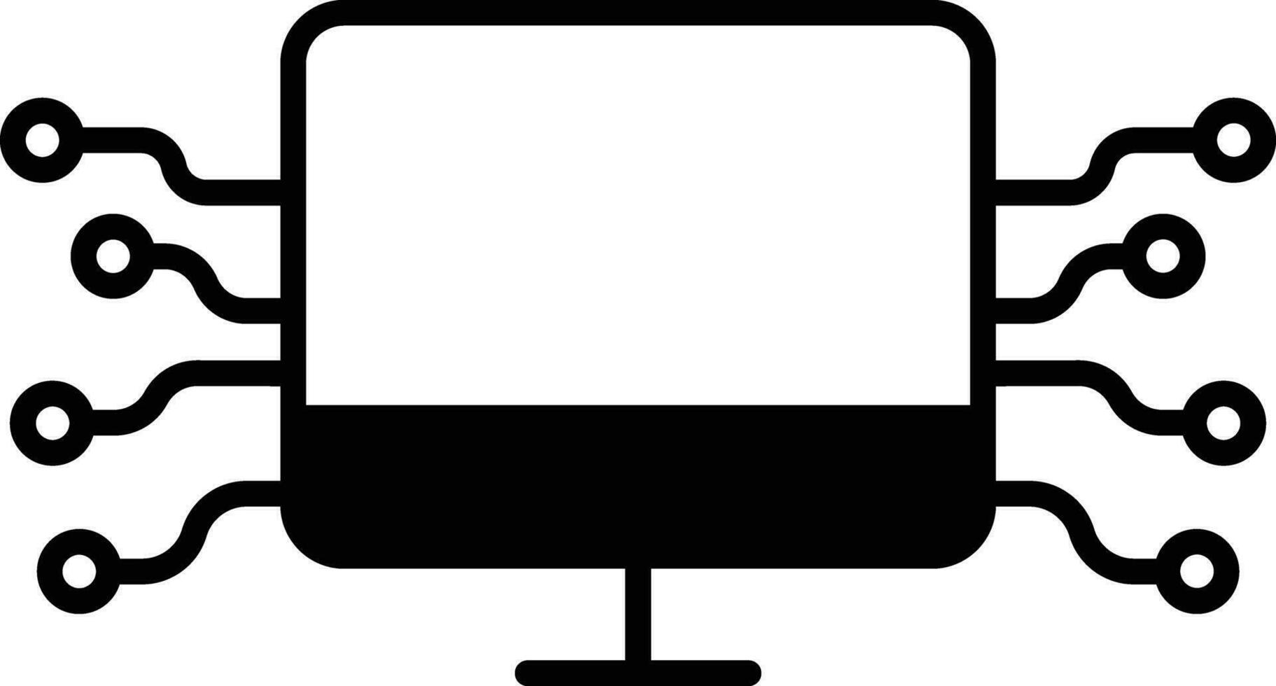 Computer network solid glyph vector illustration