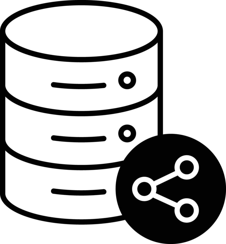 Database Share solid glyph vector illustration