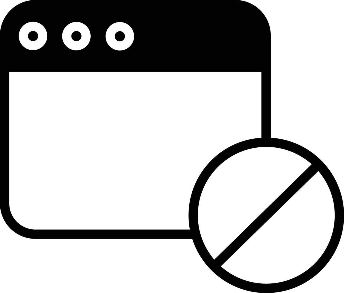 Blocked page solid glyph vector illustration