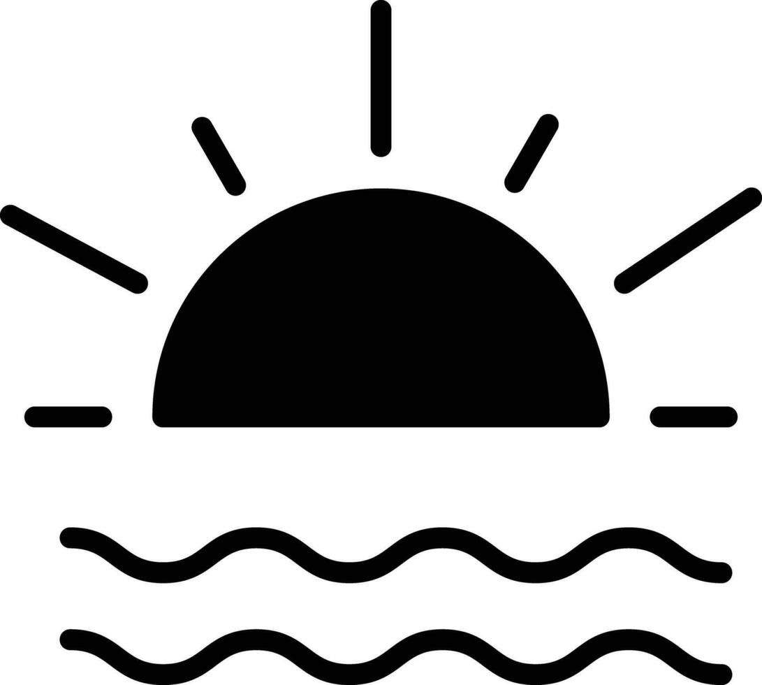 sunrise solid and glyph vector illustration
