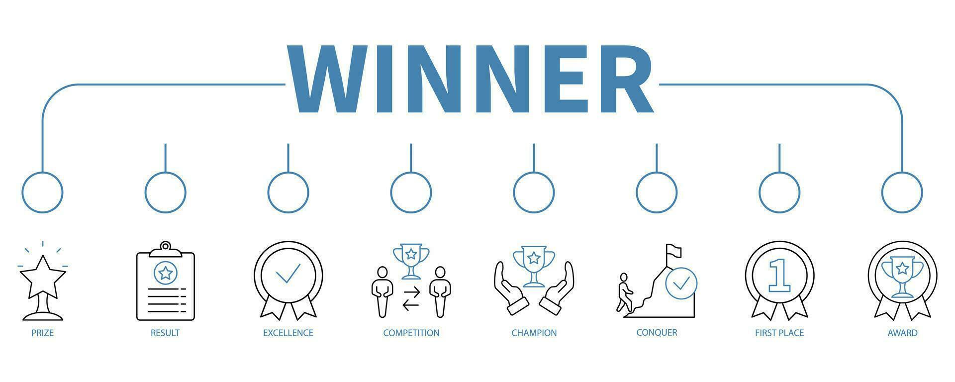 Winner banner web icon vector illustration concept