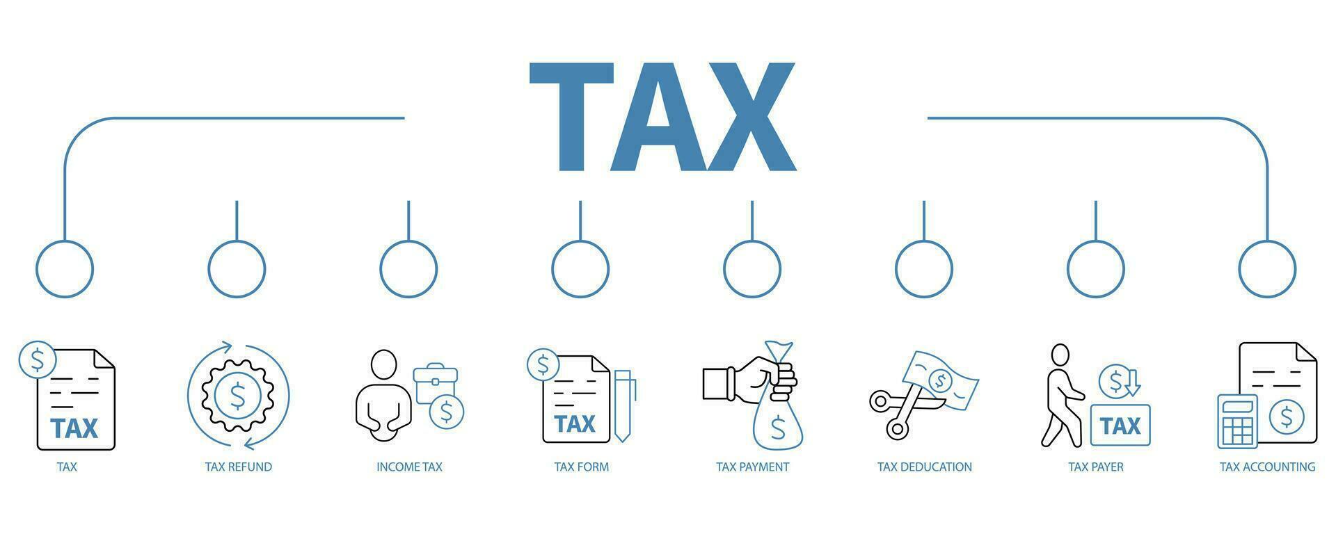 tax banner web icon vector illustration concept