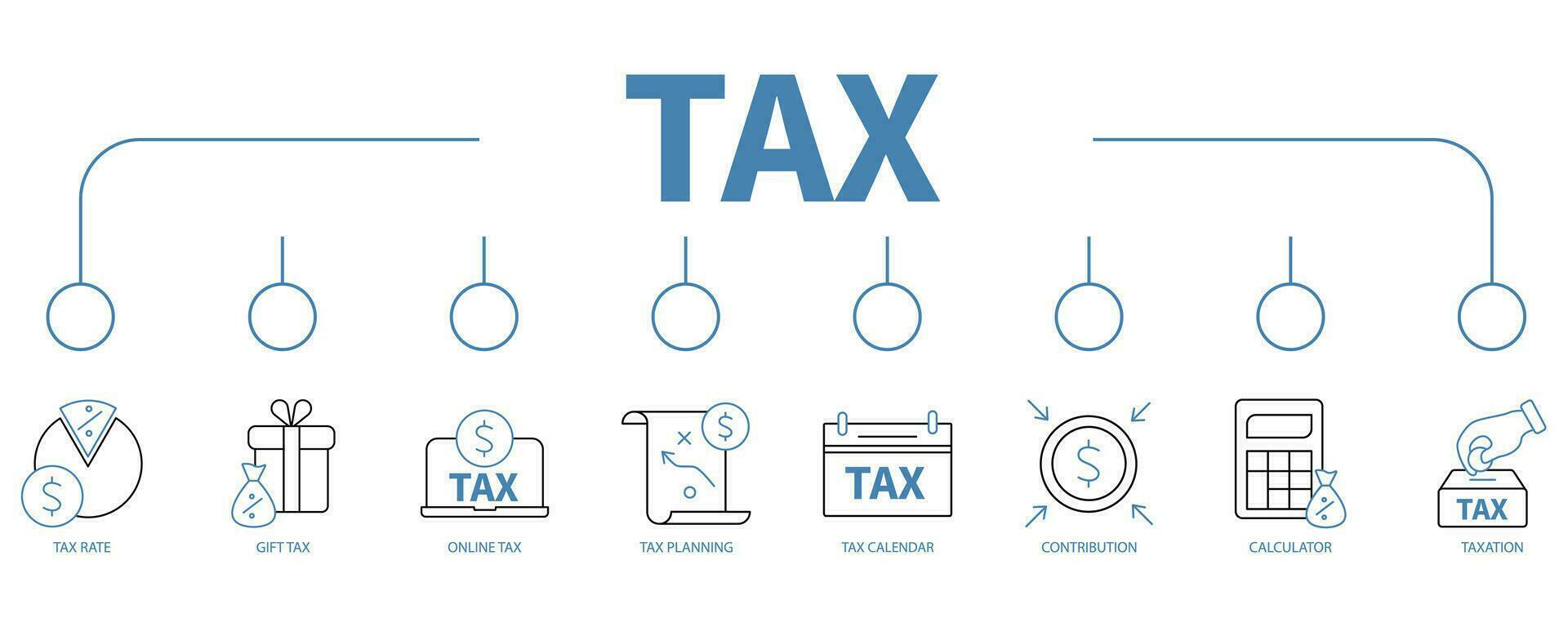 tax banner web icon vector illustration concept