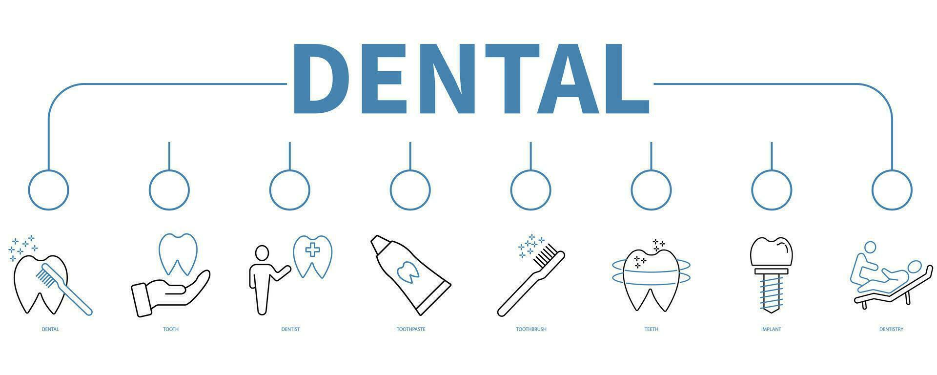 dental bandera web icono vector ilustración concepto