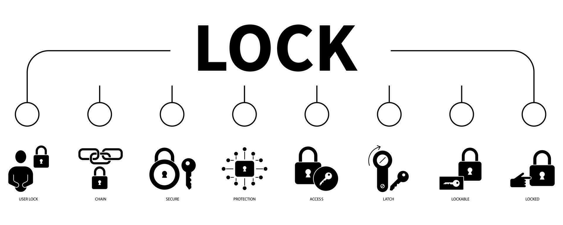 Lock banner web icon vector illustration concept