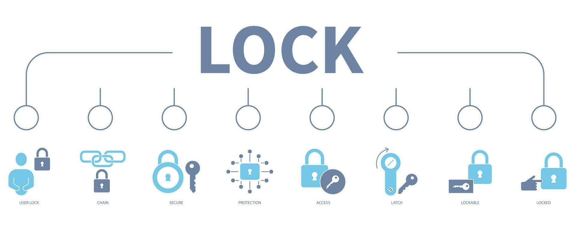 Lock banner web icon vector illustration concept