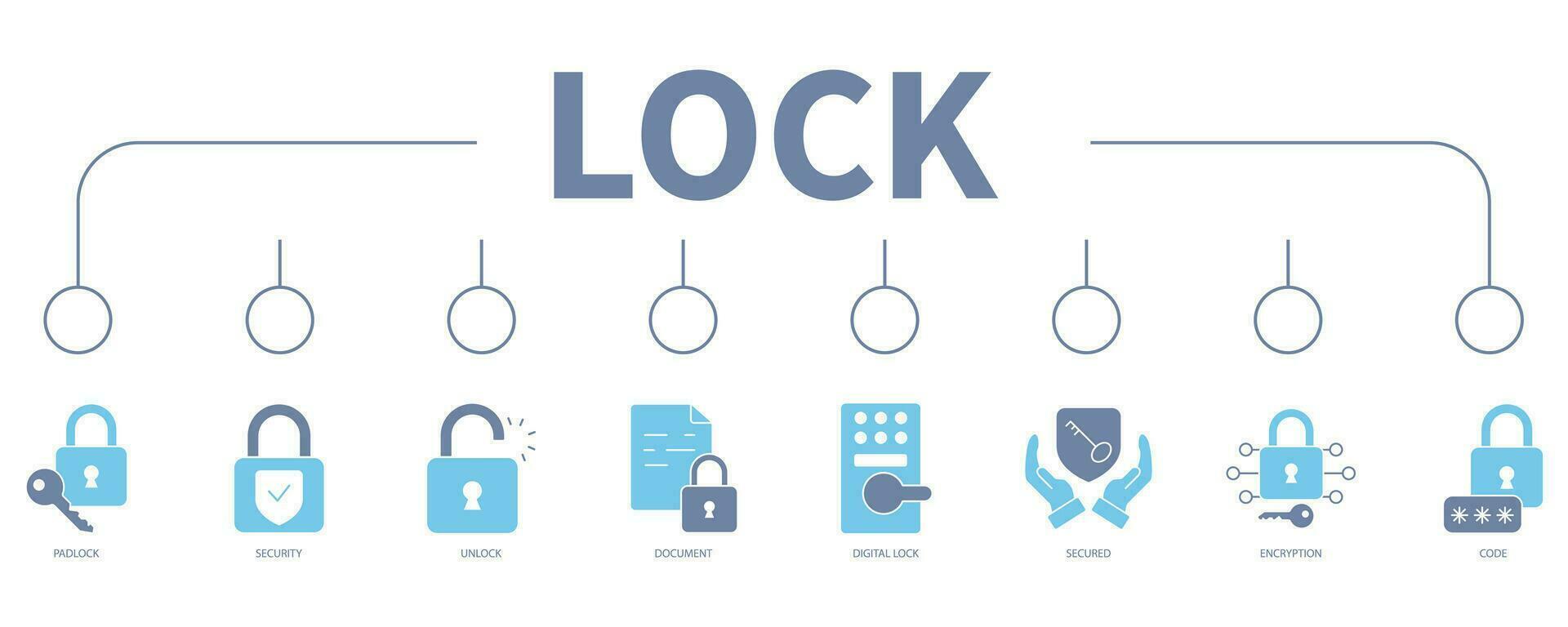 Lock banner web icon vector illustration concept