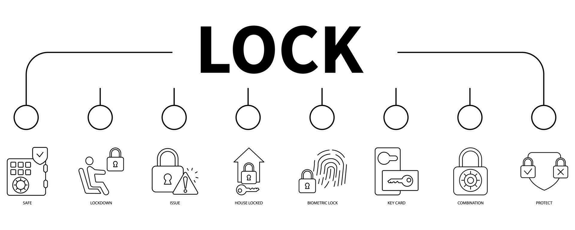 Lock banner web icon vector illustration concept