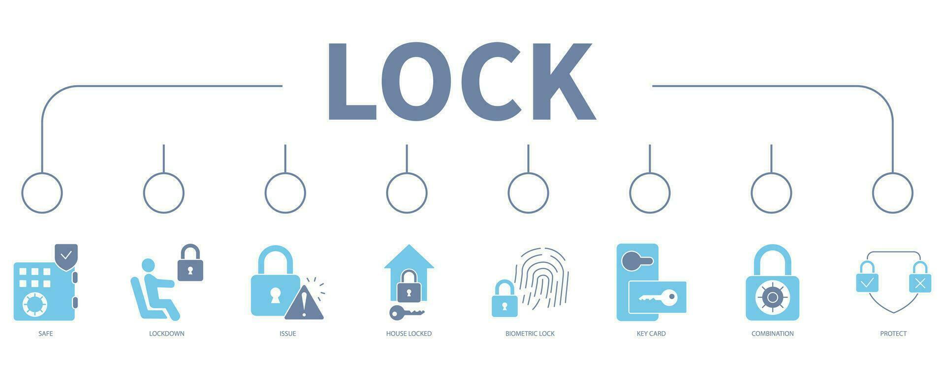 Lock banner web icon vector illustration concept