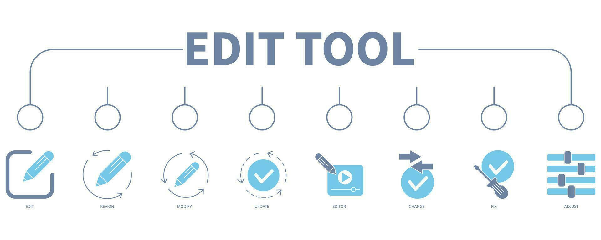 Edit tool banner web icon vector illustration concept