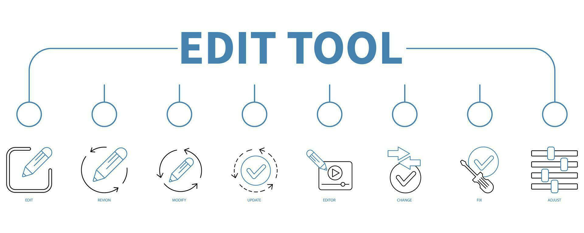 Edit tool banner web icon vector illustration concept