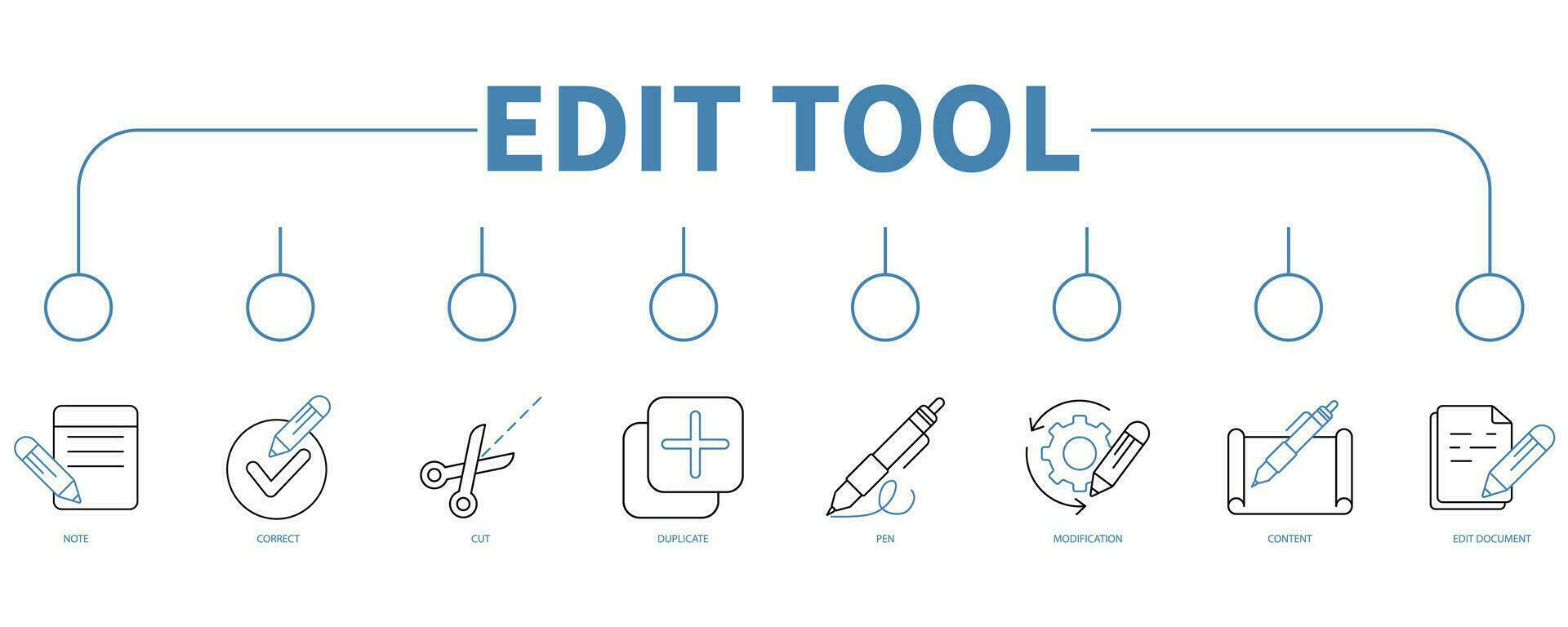 Edit tool banner web icon vector illustration concept