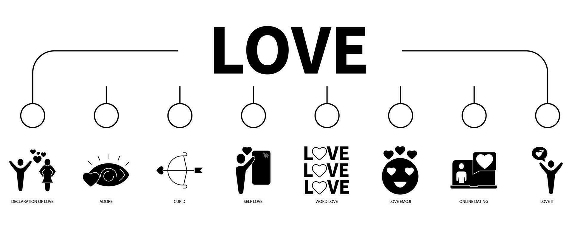 Love banner web icon vector illustration concept