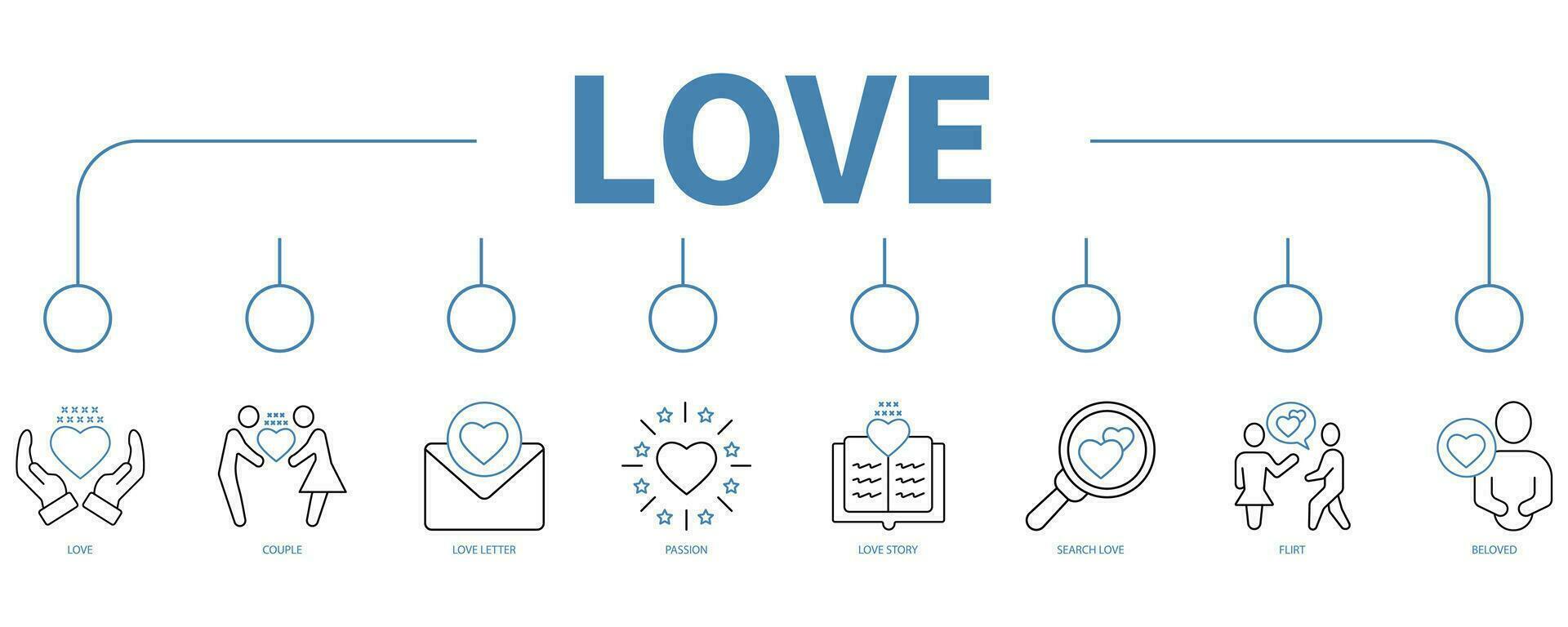 amor bandera web icono vector ilustración concepto
