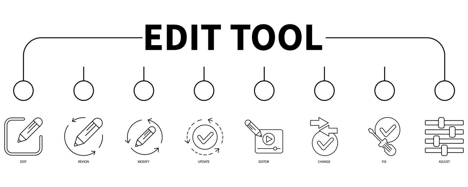 Edit tool banner web icon vector illustration concept