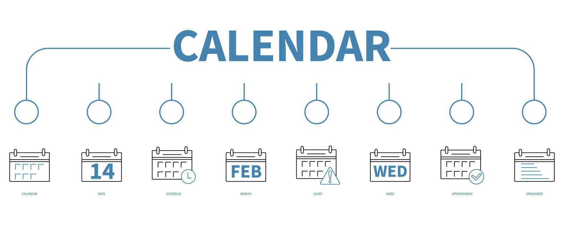 Calendar banner web icon vector illustration concept