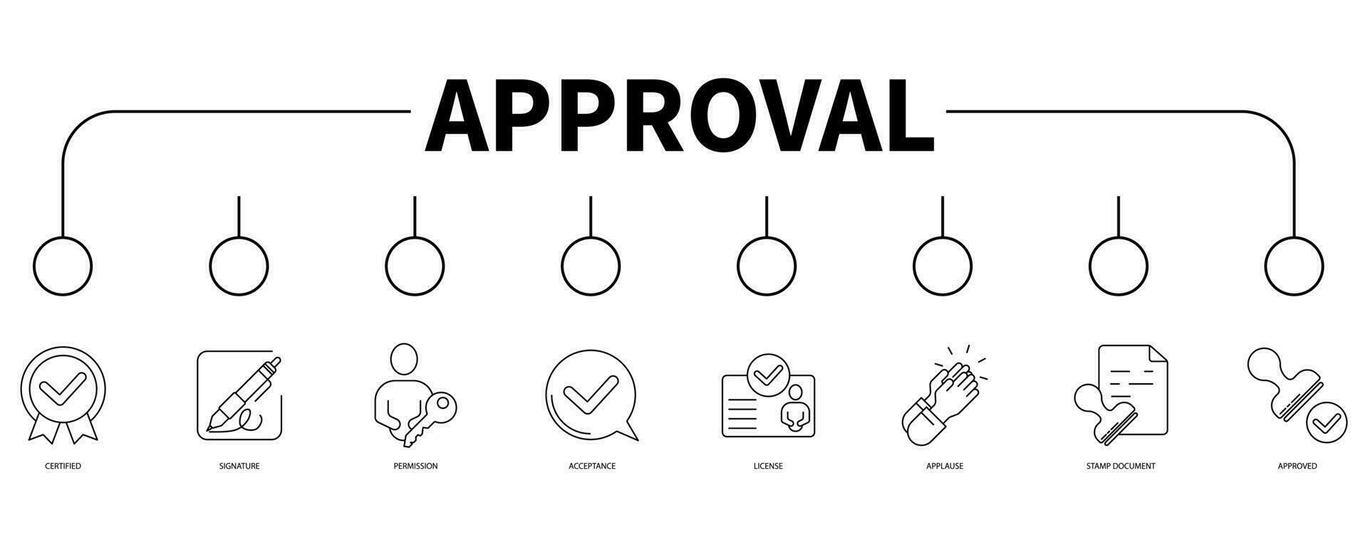 Approval banner web icon vector illustration concept