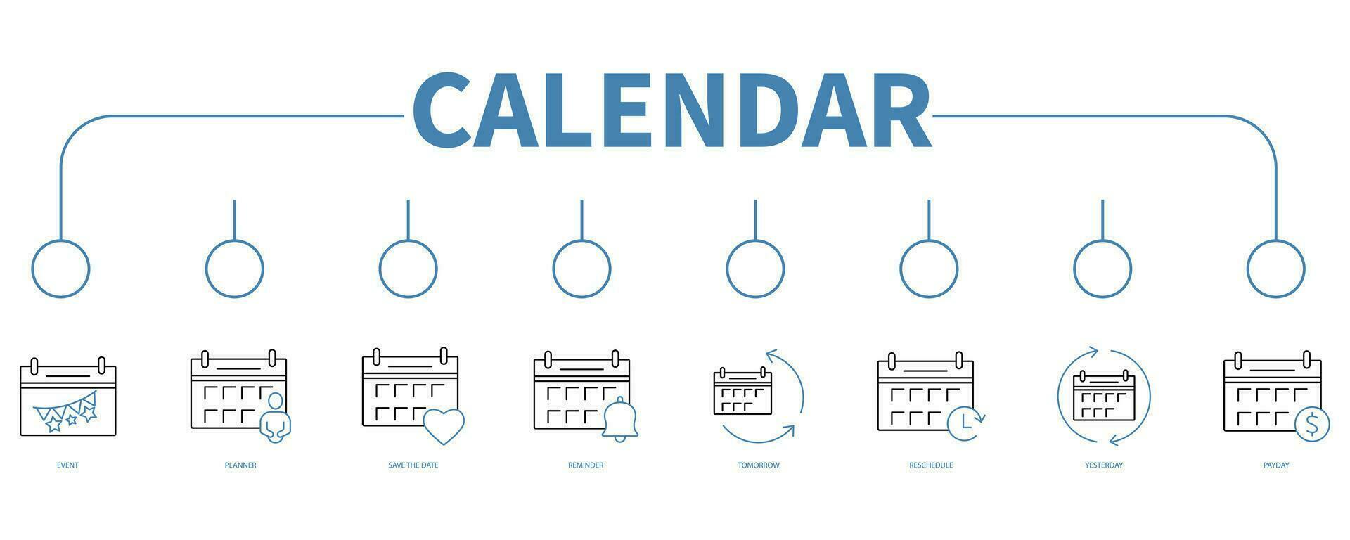 Calendar banner web icon vector illustration concept