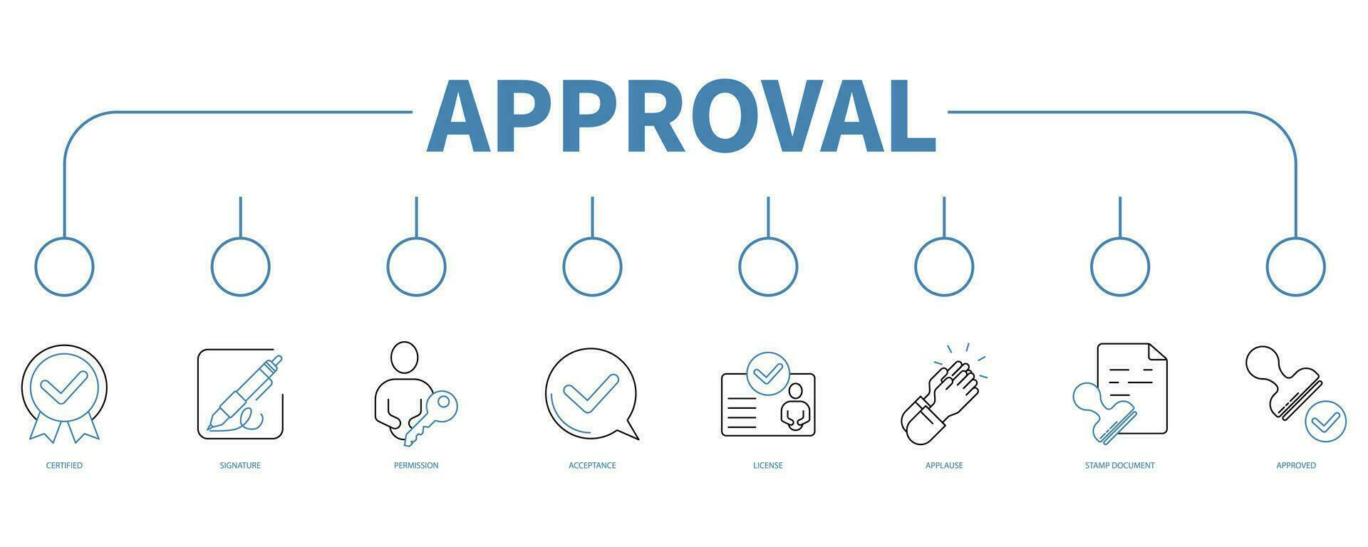 Approval banner web icon vector illustration concept