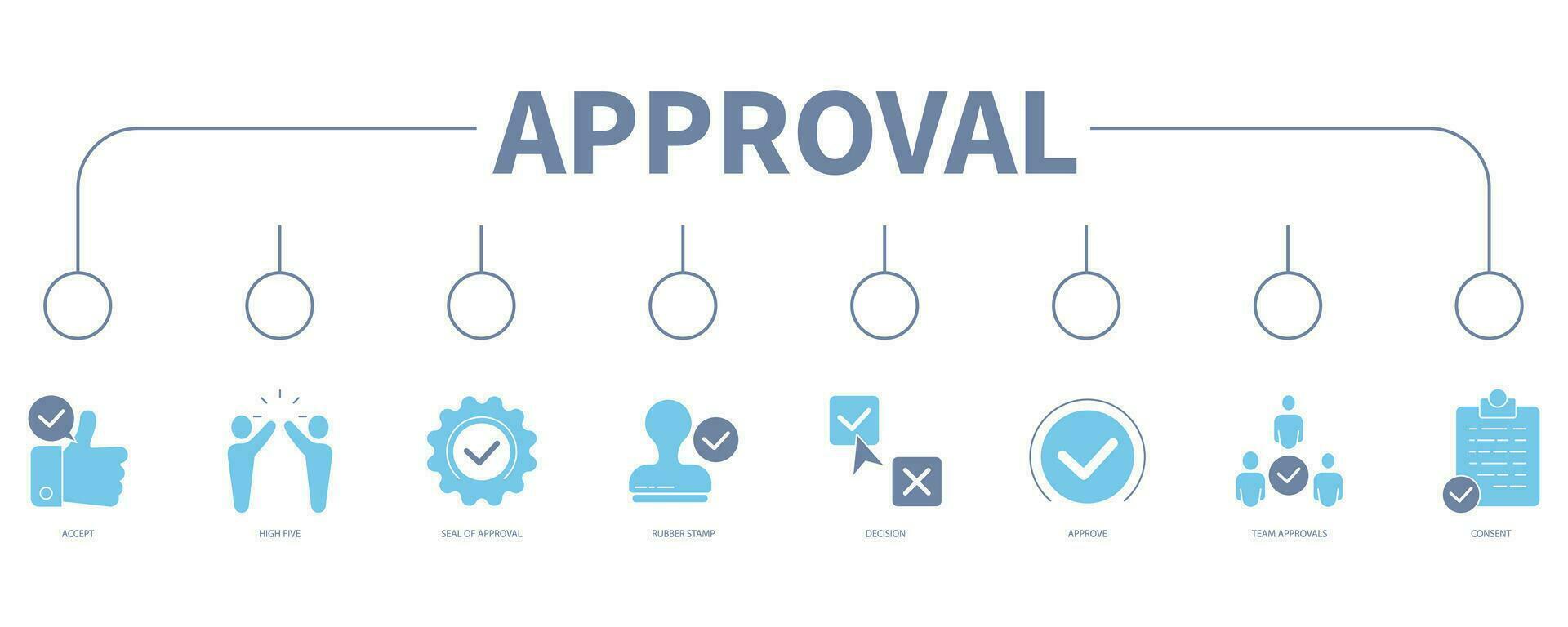 Approval banner web icon vector illustration concept