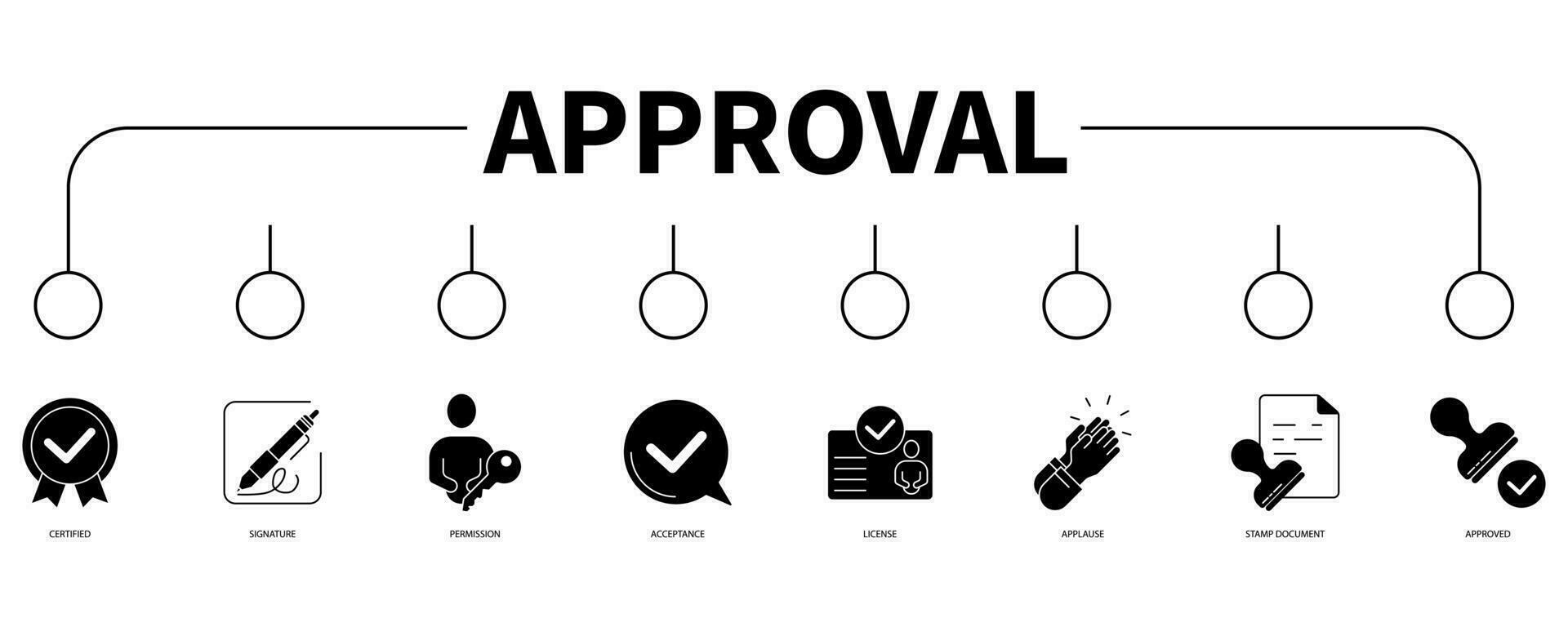 Approval banner web icon vector illustration concept