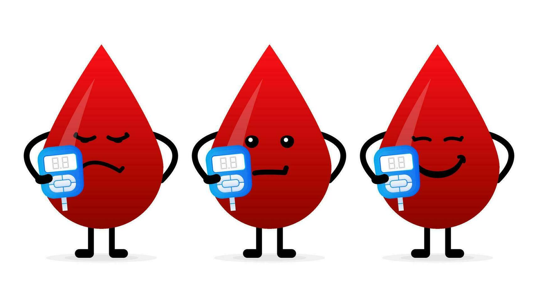 Cute happy healthy smiling blood drop character. Vector modern trendy flat style cartoon illustration icon design
