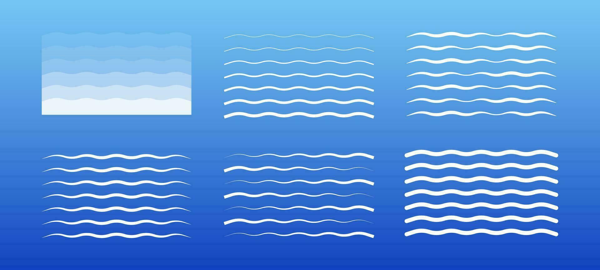 Sea line wave icon. Clean water. Vector illustration.