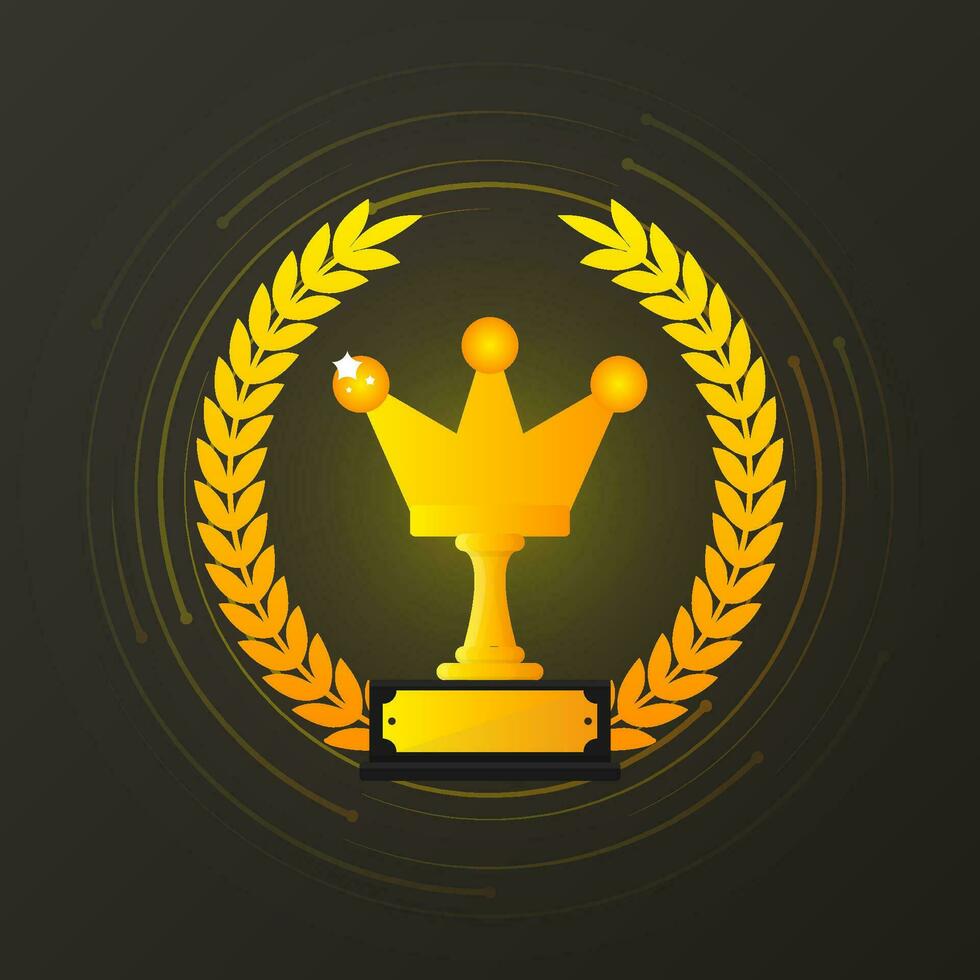 Gold Champion and winner awards - 1st, 2nd and 3rd place awards set. vector