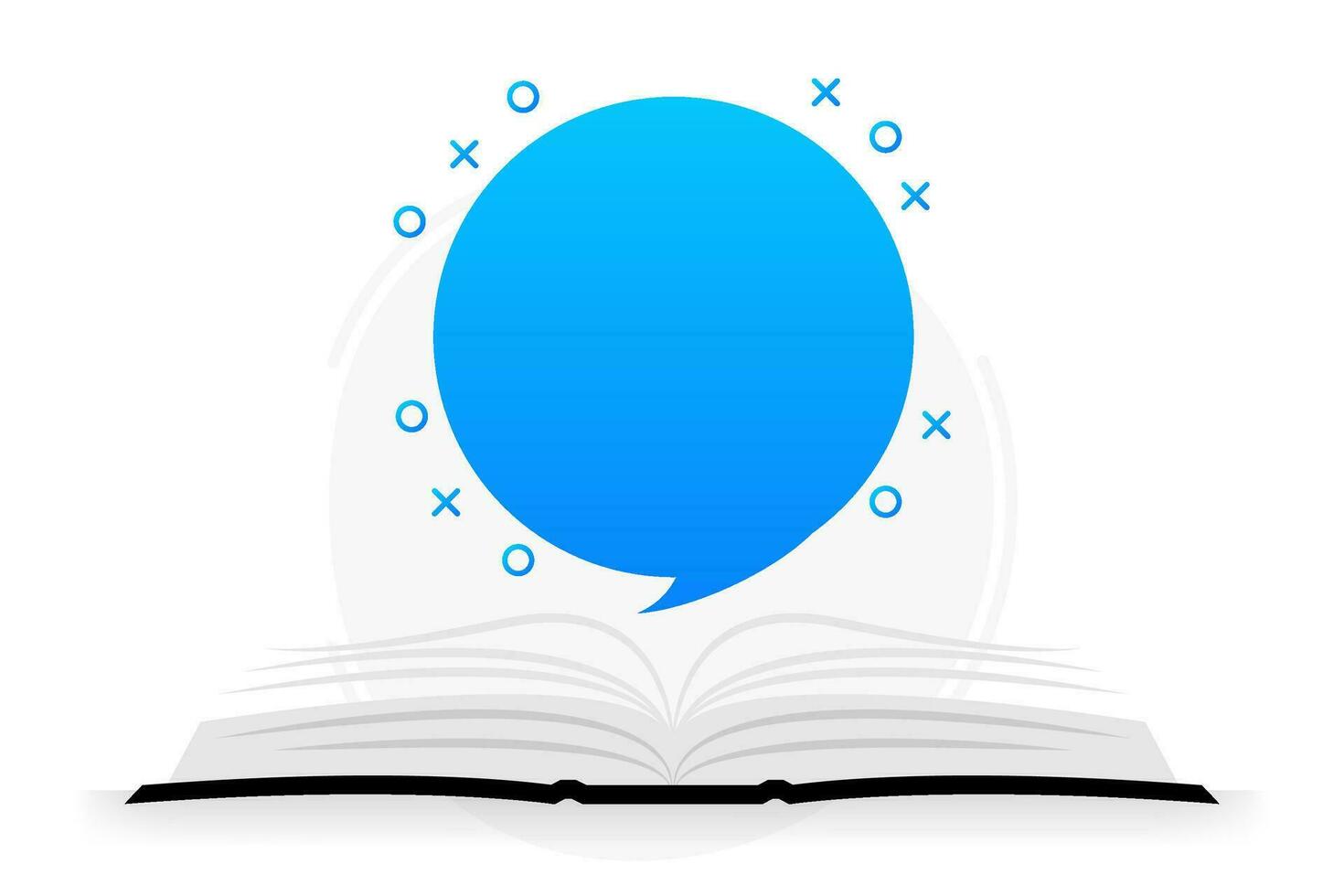 Ideas book on light bulb. Power of knowledge sign. Vector illustration.