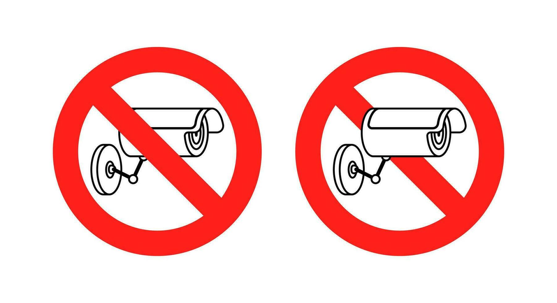 No security camera sign. No cctv. Surveillance Zone Prohibit. vector