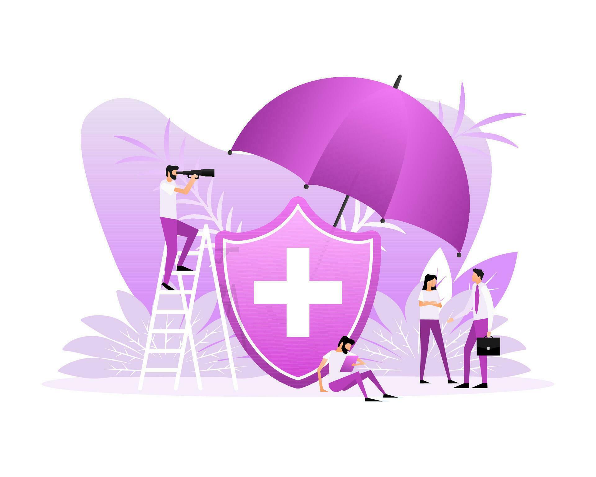 Health Insurance concept Insurance policy Money Guarantee Vector