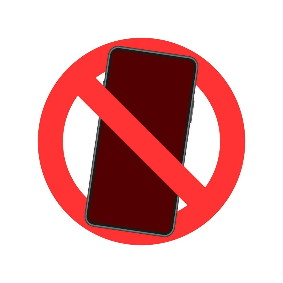 Warning sign no cell phone. No sound sign. Device icon vector