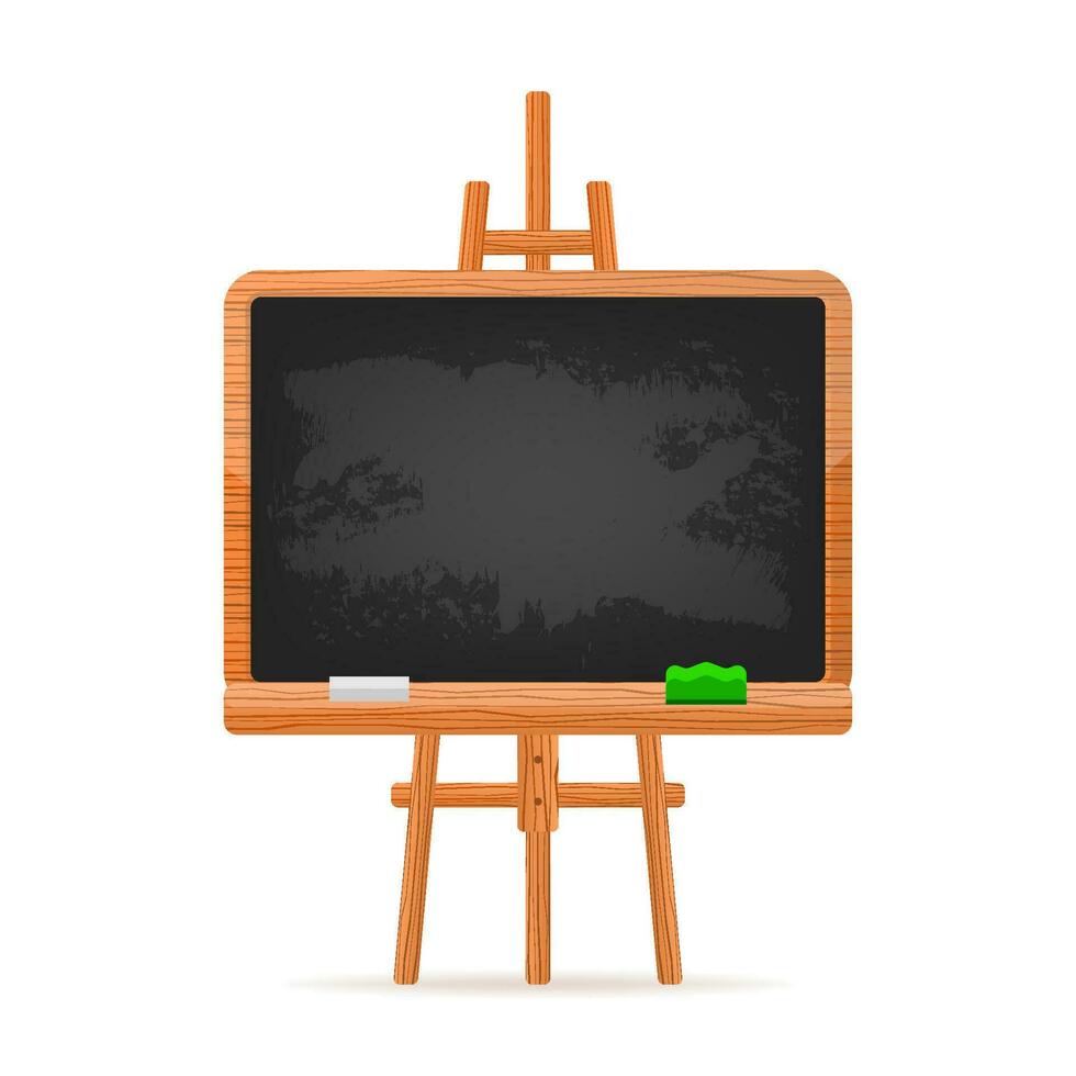 Green chalkboard. Back to school at a green school board. Vector illustration.