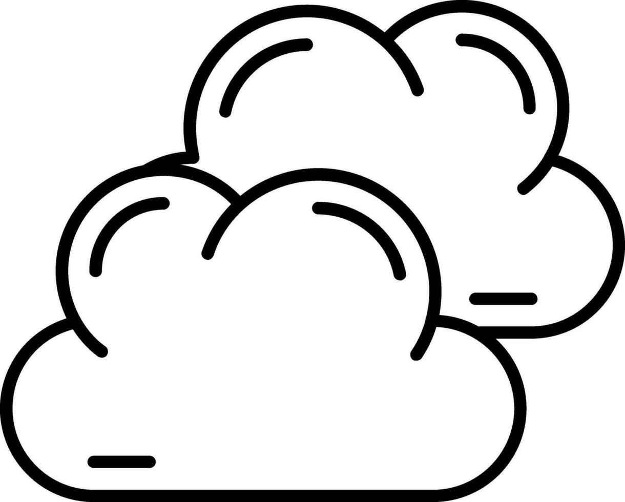 nublado línea icono vector