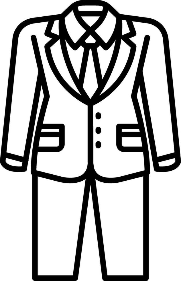 icono de línea de traje vector