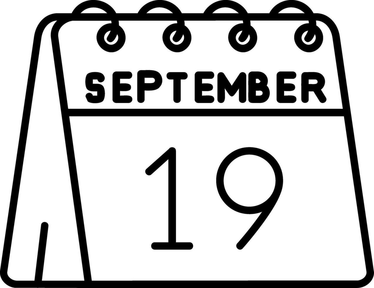 19th of September Line Icon vector