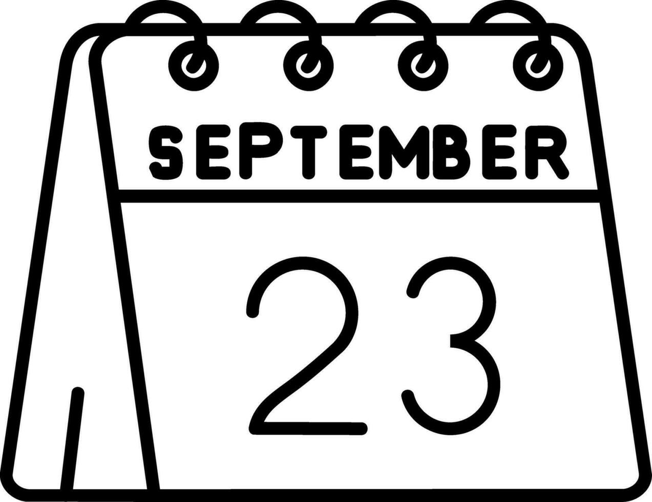 23rd of September Line Icon vector