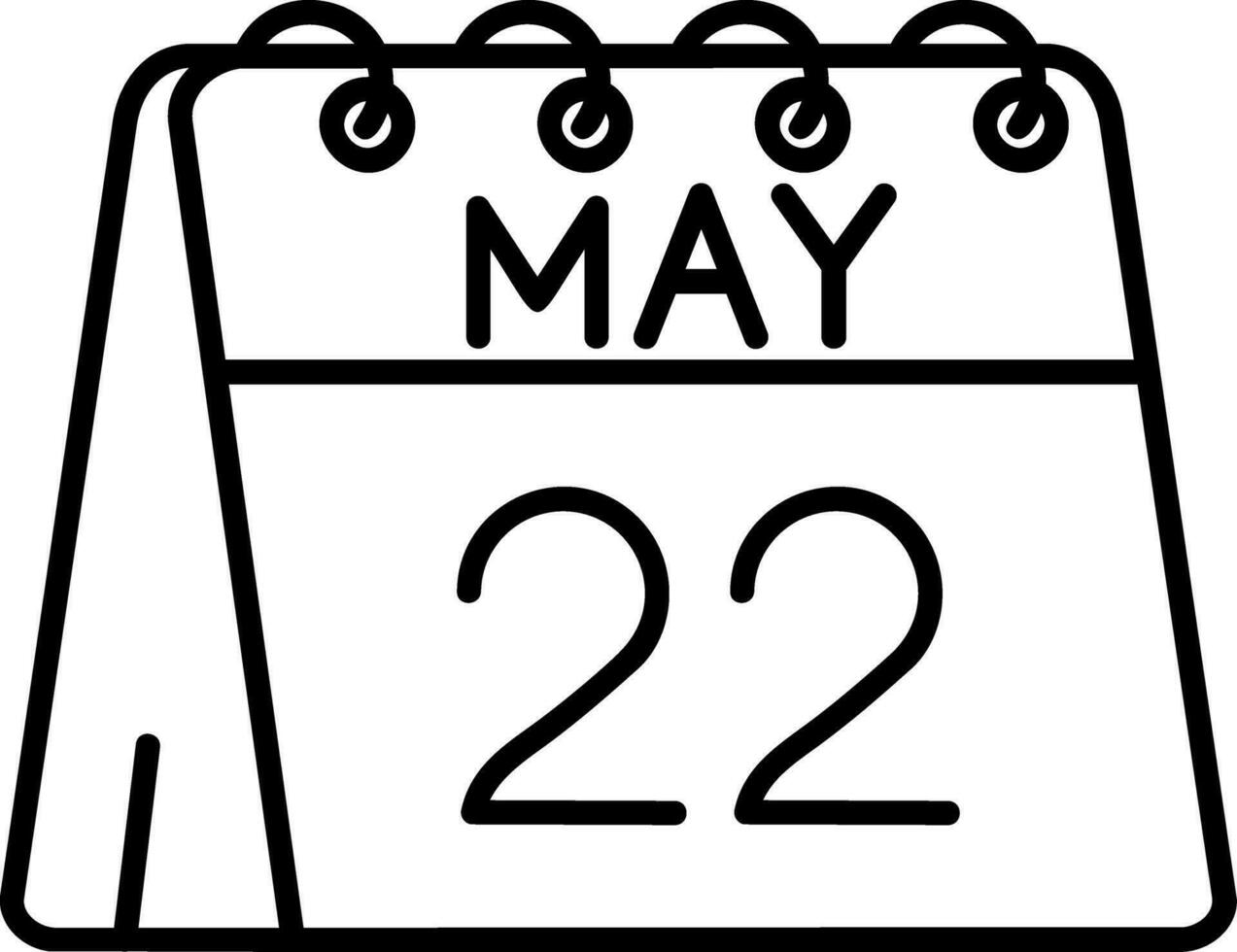 22nd of May Line Icon vector